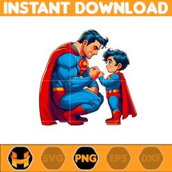 super man dad and son png, super hero dad and son png, father's day 2024 png, father's day png sublimation, clipart (3)