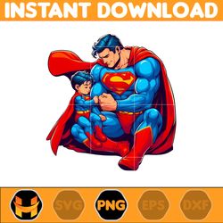 super man dad and son png, super hero dad and son png, father's day 2024 png, father's day png sublimation, clipart (4)