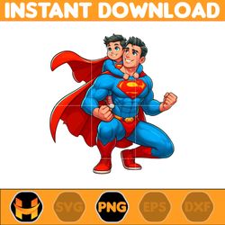 super man dad and son png, super hero dad and son png, father's day 2024 png, father's day png sublimation, clipart (5)