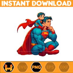 super man dad and son png, super hero dad and son png, father's day 2024 png, father's day png sublimation, clipart (6)