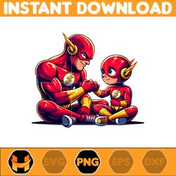 the flash dad and son png, super hero dad and son png, father's day 2024 png, father's day png sublimation, clipart (2)