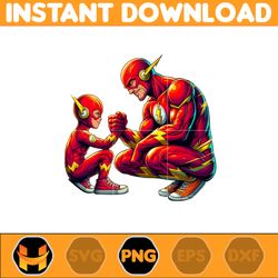 the flash dad and son png, super hero dad and son png, father's day 2024 png, father's day png sublimation, clipart (3)