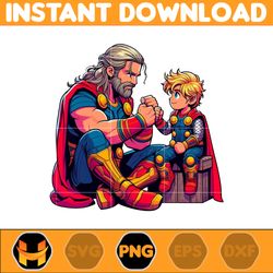 thor dad and son png, super hero dad and son png, father's day 2024 png, father's day png sublimation (1)