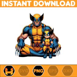 wolverine dad and son png, super hero dad and son png, father's day 2024 png, father's day png sublimation, clipart (1)