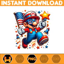 america mario png, funny cartoon fourth of july png, cartoon independence day png, 4th of july png, 4th of july