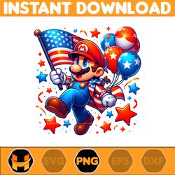 cartoon mario america png, funny cartoon fourth of july png, cartoon independence day png, 4th of july png