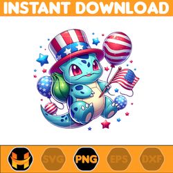 fushigidane america png, funny cartoon fourth of july png, cartoon independence day png, 4th of july png