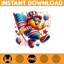 pooh america png, funny cartoon fourth of july png, cartoon independence day png, 4th of july png