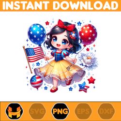 snow white america png, funny cartoon fourth of july png, cartoon independence day png, 4th of july png