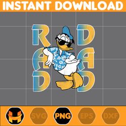 donal duck rad dad png, cartoon rad dad png, father's day png, mouse and honey bear png, dad life png, dad design
