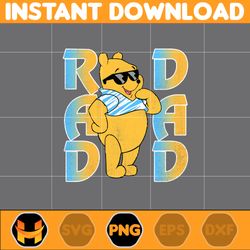 pooh rad dad png, cartoon rad dad png, father's day png, mouse and honey bear png, dad life png, dad design