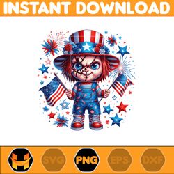 america chucky png, horror movie fourth of july png, cartoon independence day png, 4th of july sublimation, america png