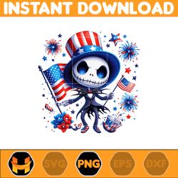 america jack skellington png, horror movie fourth of july png, cartoon independence day png, 4th of july sublimation