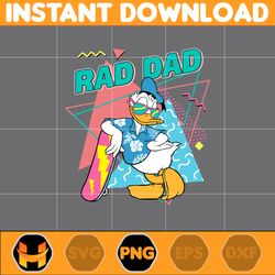 rad dad donal duck png, cartoon rad dad png, father's day png, mouse and honey bear png, dad life png, dad design