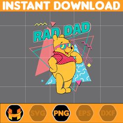 rad dad pooh png, cartoon rad dad png, father's day png, mouse and honey bear png, dad life png, dad design
