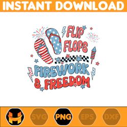 flip flops firework & freedom png, 4th of july png, patriotic png, independence day png, fourth of july png, freedom png