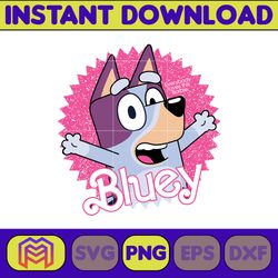 bluey barbie png, blue dog png, blue dog birthday png sublimation, blue dog family png, clipart sublimation