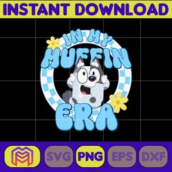 in my muffin era png, blue puppy eras tour png sublimation, heeler puppy family png, in my era clipart