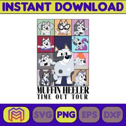 muffinthe eras tour png sublimation, muffin family png, cartoon dog clipart, blue dog birthday party