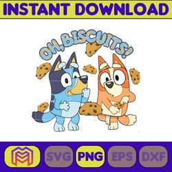 oh biscuits png sublimation, puppy family png, cartoon dog clipart, blue dog birthday party, instant download