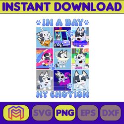 in a day my emotion muffin png, cartoon 4th of july png, party in usa png, bluey png, birthday, bluey family