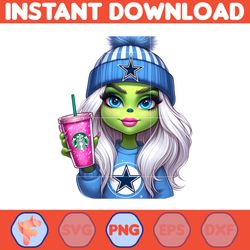 cowboys girl grinch png, grinch girl cowboys football png, instant download (1)