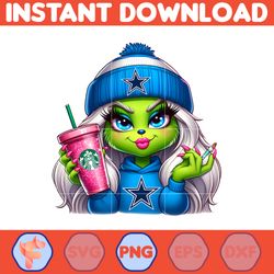 cowboys girl grinch png, grinch girl cowboys football png, instant download (10)