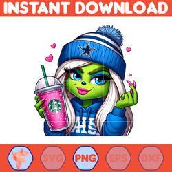 cowboys girl grinch png, grinch girl cowboys football png, instant download (11)