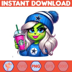 cowboys girl grinch png, grinch girl cowboys football png, instant download (12)