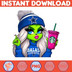 cowboys girl grinch png, grinch girl cowboys football png, instant download (13)