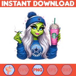 cowboys girl grinch png, grinch girl cowboys football png, instant download (4)
