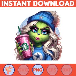cowboys girl grinch png, grinch girl cowboys football png, instant download (5)