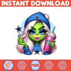 cowboys girl grinch png, grinch girl cowboys football png, instant download (6)