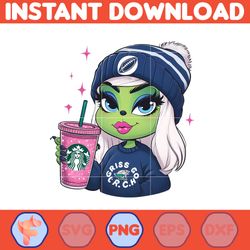 blue boujee christmas green mean girl png clipart, fashion sporty girl christmas clipart (10)