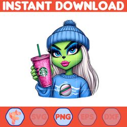 blue boujee christmas green mean girl png clipart, fashion sporty girl christmas clipart (3)