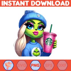 blue boujee christmas green mean girl png clipart, fashion sporty girl christmas clipart (7)