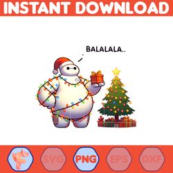 big hero baymax christmas png, baymax falalala christmas png, cute santa baymax png (17)