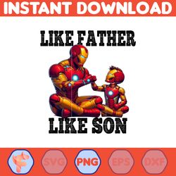 like father like son iron man dad and son png, father's day png, superhero dad png, like father like son, dad life png