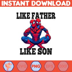 spider man dad and son png, father's day png, superhero dad png, like father like son, dad life png, captain hero