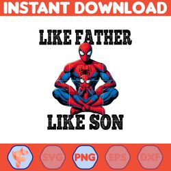 spider man dad and son png, father's day png, superhero dad png, like father like son, dad life png