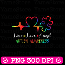 live love accept autism month tie dye png