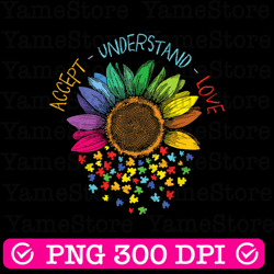 autism awareness accept understand love asd rainbow flower png