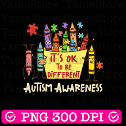 it's ok to be different png sublimation design download, autism awareness png, autism puzzle png