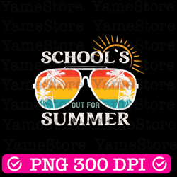 school's out for summer png, groovy sublimation design, teacher summer png, last day of school