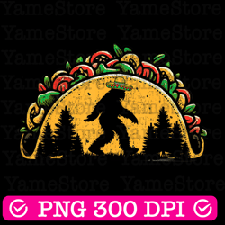 bigfoot carrying tacos digital png file, instant download, bigfoot t-shirt design, sasquatch shirt png