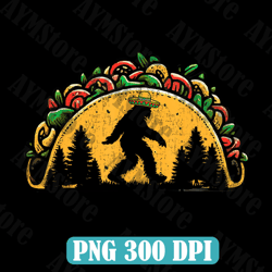 bigfoot carrying tacos digital png file, instant download, bigfoot t-shirt design, sasquatch shirt png, taco lover png