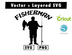 fisherman funny svg and png files for cricut machine , anime svg , manga svg , goku svg