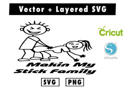 funny_makin_my_stick_family svg and png files for cricut machine , anime svg , manga svg , goku svg