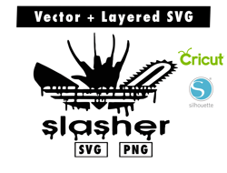 slasher svg and png files for cricut machine , anime svg , manga svg , goku svg