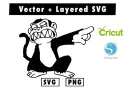 angry monkey svg and png files for cricut machine , anime svg , manga svg , goku svg